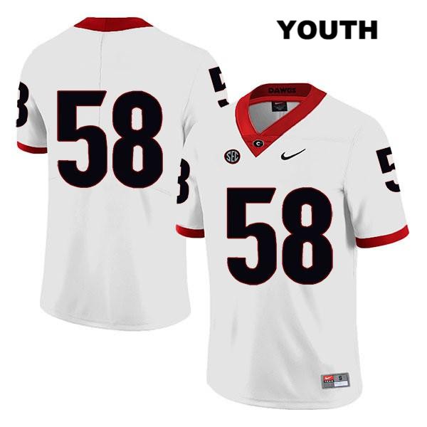 Georgia Bulldogs Youth Hayden Rubin #58 NCAA No Name Legend Authentic White Nike Stitched College Football Jersey IHH6656GC